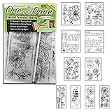 G.T. Luscombe Company, Inc. One & Done Line Art Trace and Transfer Sheets – Botanicals | Reusable Line Art & Lettering Styles Transfer Sheets, Graphite Paper, Stylus | Bible Journaling Drawing Set