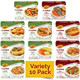 Kosher MRE Meat Meals Ready to Eat (10 Pack Variety - Beef, Chicken & Turkey) Prepared Entree Fully Cooked, Shelf Stable Microwave Dinner – Travel, Military, Camping, Emergency Survival Protein Food