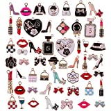 G.C 55Pcs Women Assorted Enamel Charms Lipstick Perfume Makeup Charm Pendants DIY Necklace Bracelet Earring for Jewelry Making
