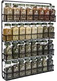 Sorbus Spice Rack Organizer [4 Tier] Country Rustic Chicken Herb Holder, Wall Mounted Storage Rack, Great for Storing Spices, Household Items and More (Black)