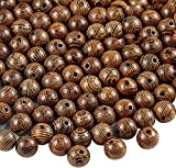 500 PCS Wooden Beads for Crafts 8mm Dark Brown Natural Macrame Round Beads Bulk Beads for Bracelets and Necklace Jewelry Making