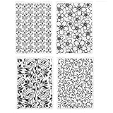 4Pcs Flower Leaf Plastic Embossing Folder DIY Craft Template Molds Stamp Stencils Scrapbook Paper Cards Photo Album Making Tool Embossing Folders Handmade Art Craft Supplies Decorating Mold