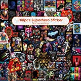 Marvel Avengers Laptop Stickers Decal-108pcs Waterproof Graffiti Stickers Water Bottle Vinyl Sticker Decals for Superheros,MacBook Car Helmet Bike Motorcycle Bumper (Not Random)