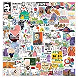 100Pcs Natural Sciences Stickers Pack，Physics, Chemistry, Biology Experiment Vinyl Stickers，Student Science Laboratory Sticker Decals for Laptop, Water Bottle, Notebook, Luggage, Computer Decor