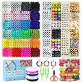 Redtwo 7200 Clay Beads Bracelet Making Kit,24 Colors Spacer Flat Beads for Jewelry Making ,Polymer Heishi Beads with Charms and Elastic Strings,Crafts Gifts Set for Girls(2 Box)