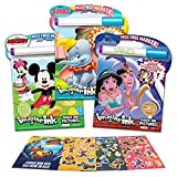Disney Coloring Book Imagine Ink Super Set ~ 3 No Mess Magic Ink Activity Books Featuring Aladdin, Mickey Mouse, and Dumbo with Disney Mickey Mouse Stickers