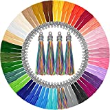 Tassels for Jewelry Making, Caffox 120PCS Keychain Tassel Charms Bulk, Silky Handmade Tassels for Earrings Bracelets Necklaces and DIY Craft