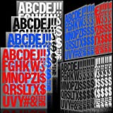 18 Sheets Iron On Letters PU Vinyl Iron on Fabric Letters 2 Inch Heat Transfer Paper Adhesive Letters for Clothing Shirts Decor DIY Craft (Classic Style,Black, White, Blue, Red)