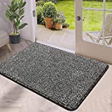HEBE Indoor Doormat 32'x48' Large Size Front Door Mat Non Slip Rubber Backing Absorbent Inside Mud Dirts Trapper Mats Low-Profile Entrance Rug Shoes Scraper Pet Mat Rug Machine Washable