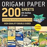 Origami Paper 200 sheets Japanese Woodblock Prints 8 1/4': Extra Large Tuttle Origami Paper: Double Sided Origami Sheets Printed with 12 Different Prints (Instructions for 6 Projects Included)