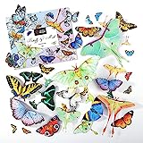 LET'S RESIN Realistic Paper Butterfly Moth,46 Pcs Double-Sided Faux Butterfly,Epoxy Resin Supplies,Vintage Floral Decoration,Resin Accessories for Resin Art ,Crafts,Molds