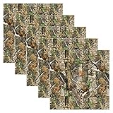 Camo Self Adhesive Backed Vinyl Sheets 12' x 12' Camouflage Permanent Assorted Vinyl Works with Craft Cutters - 5 Pack (Realistic Treestand Camowraps)