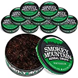 Smokey Mountain Herbal Long Cut – Wintergreen – 10 Can Box - Tobacco Free and Nicotine Free Snuff
