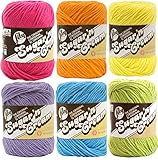 Lily Sugar n' Cream Solid Variety Assortment 6 Pack Bundle 100 Percent Cotton Medium 4 Worsted (Multicolor)