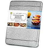 Oven-Safe, Dishwasher-Safe 100% Stainless Steel Wire Cooling Rack for Baking - Food-Safe, Heavy Duty - Cooling and Oven Cooking - 11.5 x 16.5-inch - Tight-Wire Baking Rack fits Half Sheet Pans