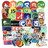 Laptop Stickers for Developer Programming Stickers of Front-end dev,Back-end Languages Stickers for Software Developers, Engineers, Hackers, Programmers, Geeks, and Coders (50PCS)
