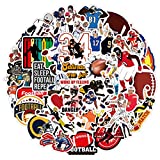 50pcs Football Decals Stickers Small for Wall Water Bottles Ipad Helmet Scrapbooking Laptop Cars Tumblers Cups Boys Room, Sports Stickers Pack for Kids Boys Planners