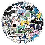 50Pcs Gaming Stickers for Teen Water Bottle,Cool Cartoon Trendy Gamepad Stickers Fun Aesthetic Waterproof Vinyl Decals for Laptop Bumper Luggage Skateboard Guitar Kids Teens Adults DIY Bumper Luggage