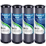 1 Micron 2.5' x 10' Whole House CTO Carbon Water Filter Cartridge Replacement for Countertop Water Filter System, Dupont WFPFC8002, WFPFC9001, FXWTC, SCWH-5, WHEF-WHWC, WHCF-WHWC, AMZN-SCWH-5, 4Pack