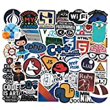 Developer Programming Stickers, Internet Software Stickers, Programmers Sticker Pack (50pcs), Waterproof Vinyl Sticker for Water Bottle, Mug, Luggage, Laptop, Engineers, Hackers, Geeks, Coders