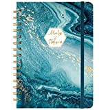 Ruled Notebook/Journal - Lined Journal with Hardcover and Premium Thick Paper, 8.5' x 6.5', College Ruled Spiral Notebook/Journal, Strong Twin-Wire Binding, Back Pocket, Blue Pattern