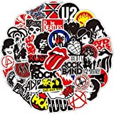 Rock Band Stickers 100pcs - Music Stickers for Adults,Guitar Stickers for Hydroflasks, Rock Roll Punk Vintage Stickers for Laptop Skateboard Water Bottle Guitar Luggage Kids Gift