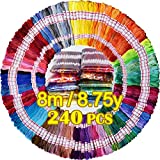 LE PAON Embroidery Floss 240 skeins 100% Egyptian Long-Staple Cotton Cross Stitch Threads -Friendship Bracelets String -Mercerized Crafts Floss Total 1920M 8M/pc 24pcs/Bag 10package