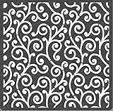 CrafTreat Swirl Pattern Stencils for Painting on Wood, Wall, Tile, Canvas, Paper, Fabric and Floor - Swirly Swirl Stencil - 6x6 Inches - Reusable DIY Art and Craft Stencils Pattern for Painting